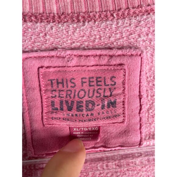 American Eagle Seriously Lived In Pink Sweatshirt Long Sleeve Size XL - Picture 3 of 5